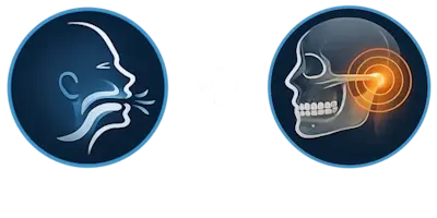 person breathing out facing another person with tmj pain